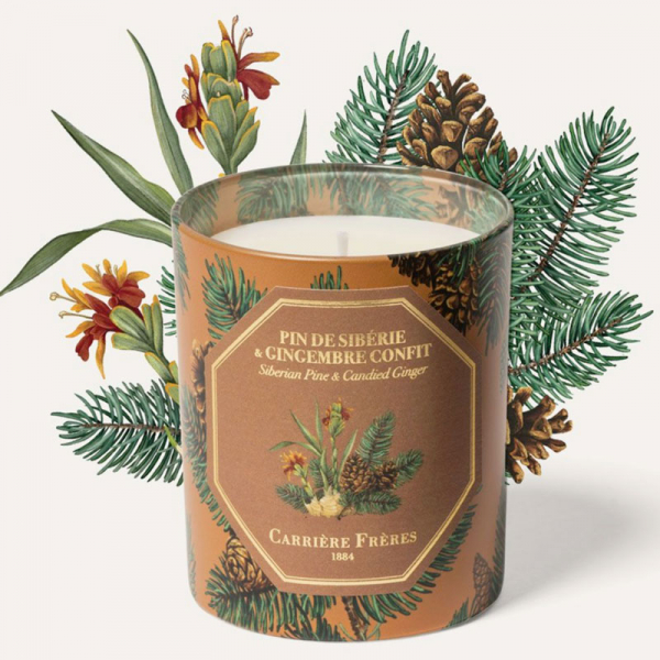 Carrière-Frères, scented candle, Siberian Pine&Candied Ginger, in glass